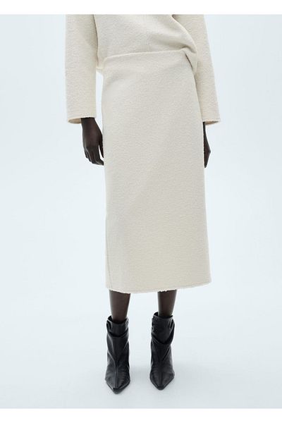 MANGO Woman Spódnica midi z boucle