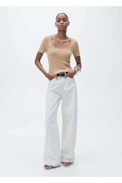 MANGO Woman Linen Blend Knitwear Sweater