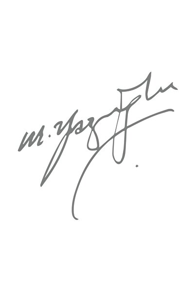 Reysa Tasarım ملصق توقيع محسن ياتشان أوغلو مقاس 17 × 17 سم رمادي