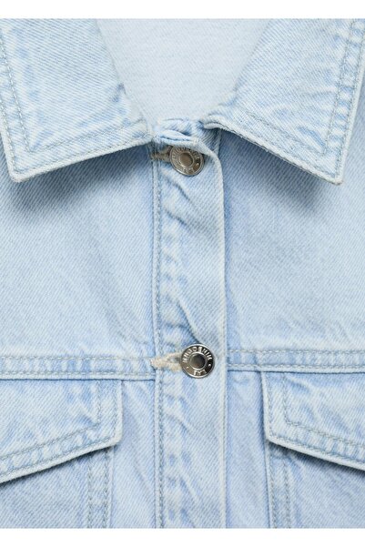 MANGO Kids Kürk yakalı denim mont