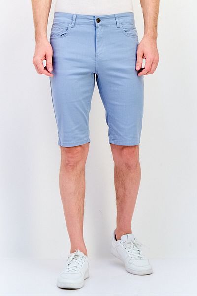 DeFacto Men Plain Chino Shorts, Light Blue