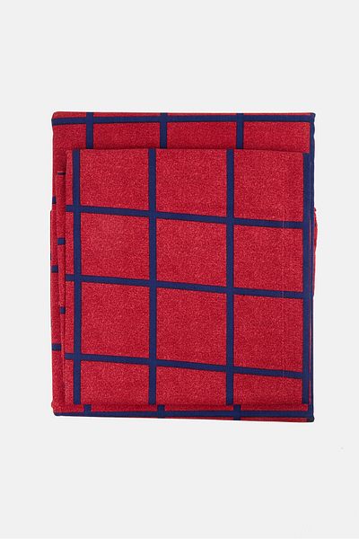 Nautica 3 Pieces Northsail Checkered Flat Sheet With Pillow Case Set, Multicolor