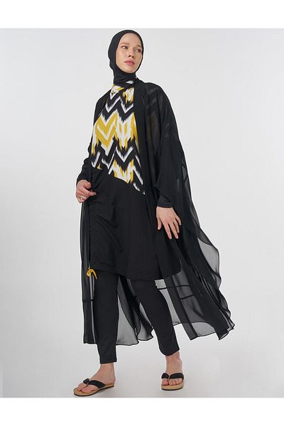 Kayra Chiffon Hijab Pareo Black