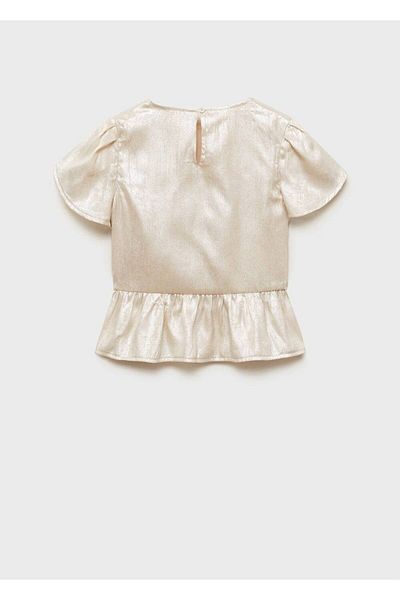 MANGO Kids Σατέν μπλούζα με κοντό μανίκι