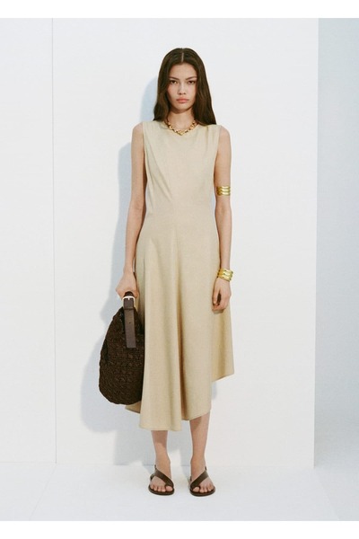 MANGO Woman Leather Cross Strap Sandals