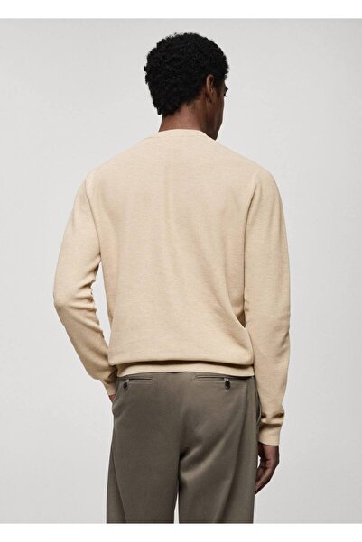 MANGO Man Mikro yapılı pamuklu triko kazak