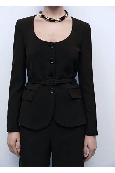 MANGO Woman Kemerli blazer ceket