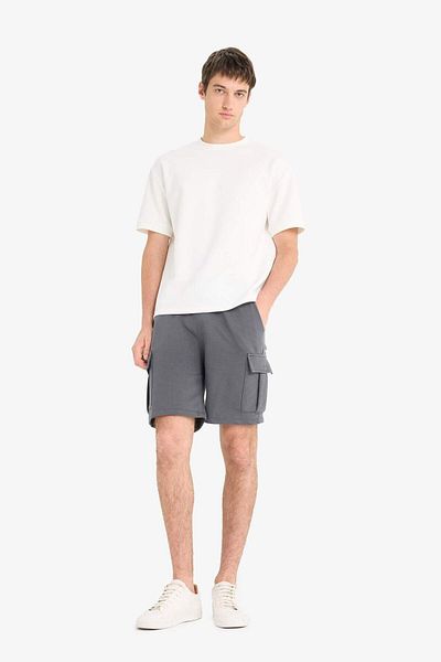 DeFacto Regular Fit Lace-Up Waist Cargo Pocket Shorts D9494Ax25Sm