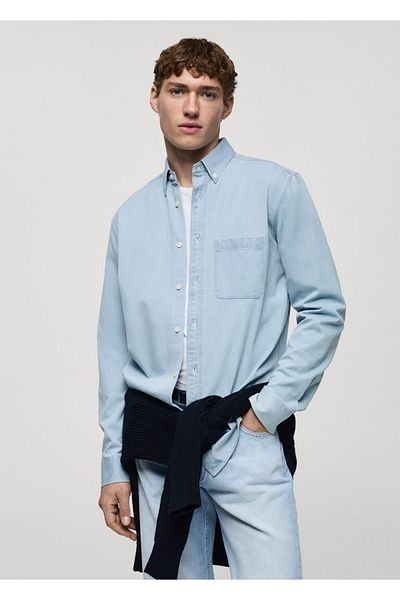MANGO Man Regular Cut Denim Shirt