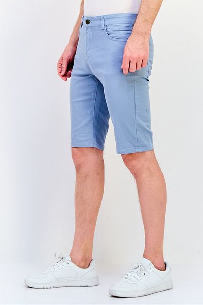 DeFacto Men Plain Chino Shorts, Light Blue