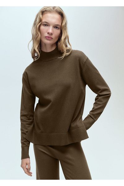 MANGO Woman Perkins collar knitwear sweater