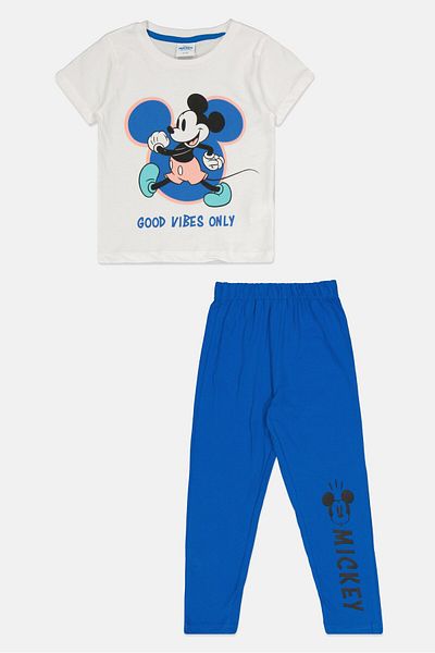 Disney Toddlers Boy 2 Pieces Mickey Mouse Pajama Set, Multicolor
