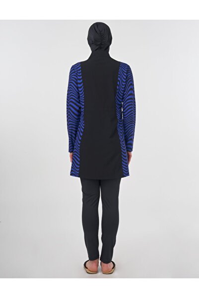 Kayra Зображення зебри на купальнику для мусульманок, чорний