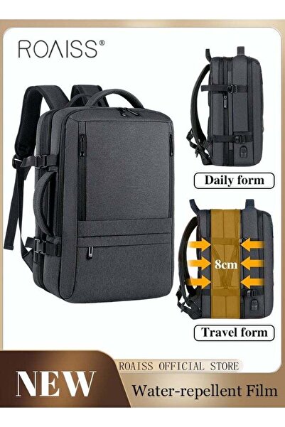 ROAISS حقيبة ظهر للكمبيوتر المحمول قابلة للتطوير بسعة كبيرة وحقيبة ظهر للأعما...