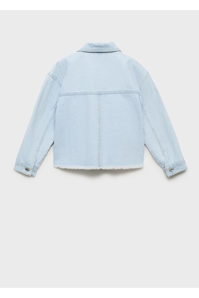 MANGO Kids Kürk yakalı denim mont