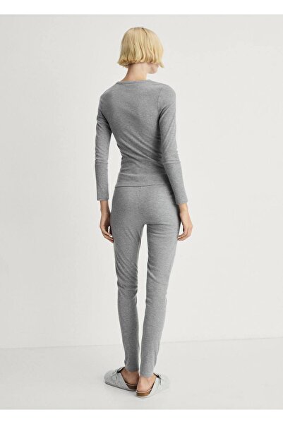 MANGO Woman Fitilli dokuma pantolon