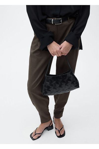 MANGO Woman Wide Leg Pants on Buttons