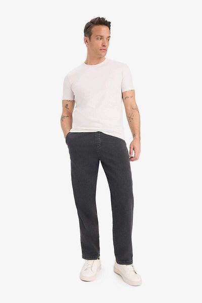 DeFacto Slim Fit Slim Fit Crew Neck Εύκαμπτο ύφασμα κοντομάνικο μπλουζάκι E2635ax25sm