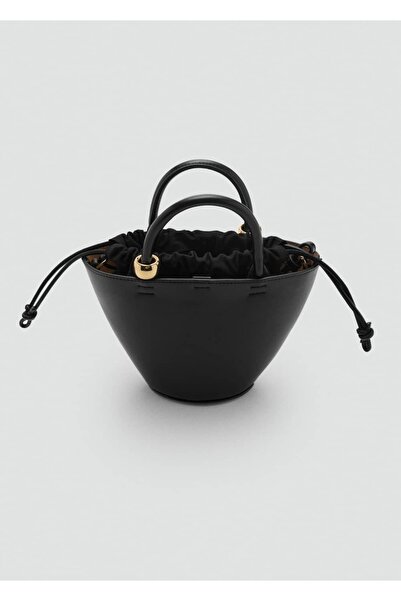 MANGO Woman Mini Shopper Bag with Metallic Details