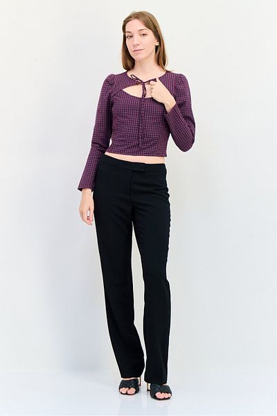 Levi's Women Tie Neck Textured Long Sleeves Blouse, Multicolor