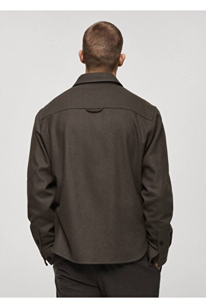 MANGO Man Yün Karışımlı Flanel Gömlek Ceket
