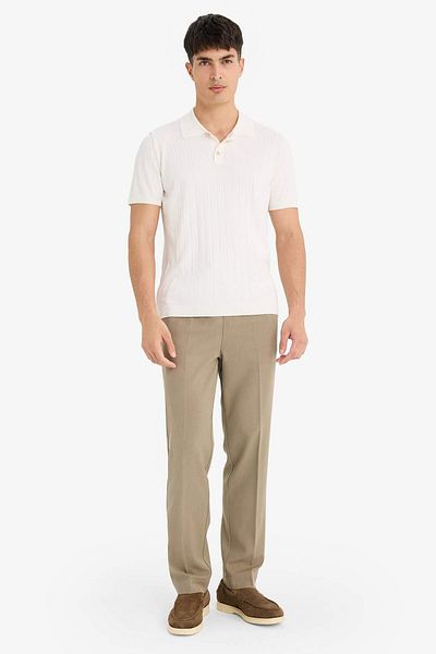 DeFacto Πλεκτό με λαιμόκοψη Polo Standard Fit Κοντό μανίκι Polo T-shirt F6063ax25sm
