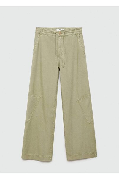 MANGO Woman Ayarlanabilir büzgü ipli lyocell pantolon