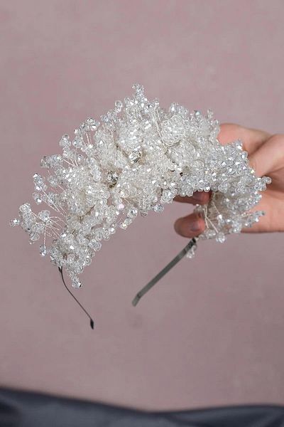 Hayalperest boncuk Bella Flower Motif Beaded Bridal Henna Crown