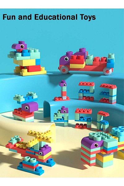 Yelajoy Building Block Sensory Toy Set, 50 Pieces, Soft Material, Smooth Edges, Suitable for Babies