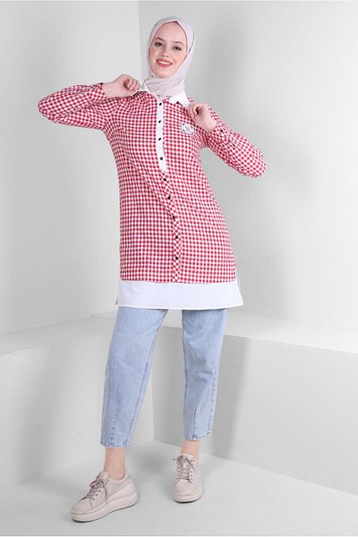 Alvina GINGER PATTERNED BUTTONED TUNIC 43644