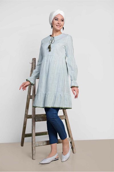 Alvina Square Patterned Tassel Detailed Tunic 4160