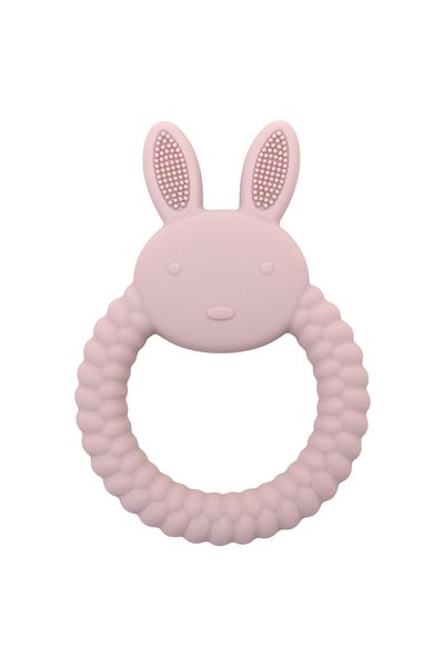 Choice 010 وردي فاتح 1 قطعة عضاضة للأطفال من السيليكون خالية من مادة BPA على شكل أرنب كرتوني هدايا التسنين للرضاعة للأطفال