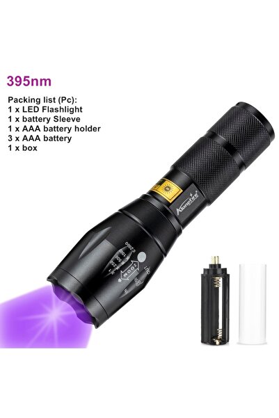 Choice مصباح يدوي أسود G700-395 مزود بتقنية تكبير الأشعة فوق البنفسجية LED 365 نانومتر 395 نانومتر قلم حبر غير مرئي للقطط والكلاب والسعفة والبول والمال