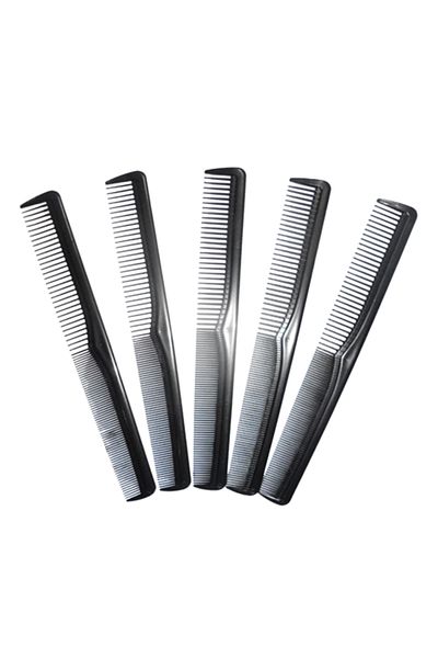 Choice 5pcs 5 Pieces Fine Cutting Wide Tooth Hair Barber Carbon Fiber Salon Hairdressing Comb Heat Resistan