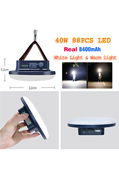 Choice فانوس تخييم LED قابل لإعادة الشحن أزرق 40 واط 13500 مللي أمبير في السا...