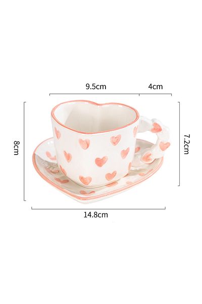 Choice 201-300ml 1 set Novelty Hand Painted Coffee Tea Cup Creative Heart Cup Ceramics Milk Cups Porcelain