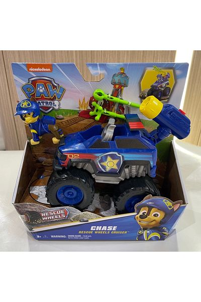 PAW PATROL 17776-chase-box Original PAW Patrol Rescue Wheels Vehicle Toy with Collectible Action Figure Roxi Bo