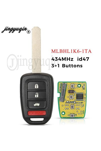 jingyuqin Mlbhl1k6-1ta Remote Car Key 434mhz For Honda City Xrv Civic Accord Crv 2013- Fob Id47 C...