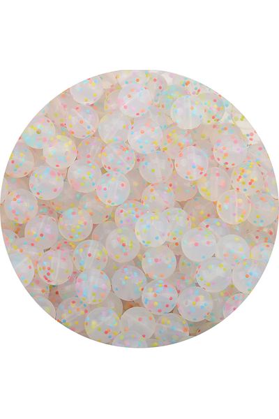 LOFCA colorful gritty LOFCA 12mm 50pcs/lot Beads Food Grade Silicone Teether Round Beads Baby Chewable Tee