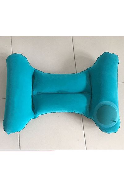 Choice SKY BLUE Inflatable Travel Nursing Waist Pillow, Blow Up Lumbar Body Back Support Pillow for Airplan