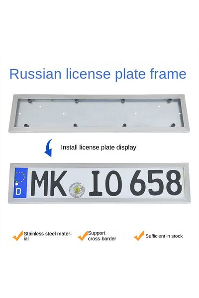 Choice Silver XC European license plate frame 8K mirror Russian stainless steel license plate frame auto pa