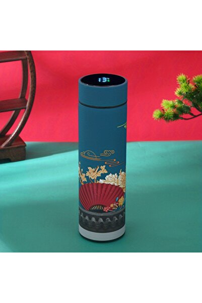 Choice زجاجة مياه حرارية على الطراز الصيني، سعة 500 مل، خضراء، قطعة واحدة، مع...