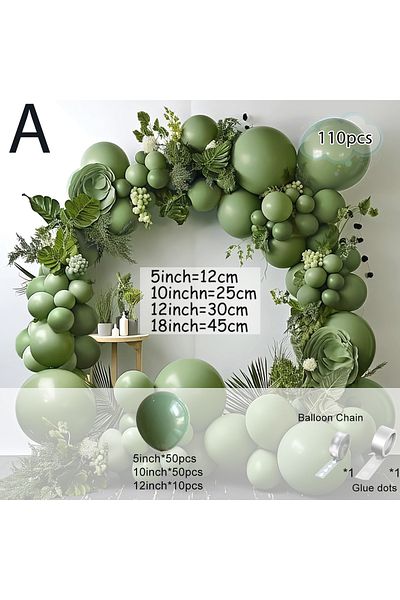 Choice 110pcs SXL-0467-A-110pcs 100pcs Green Black And Yellow Balloon Garland Arch Set, Tr Suitable For Tra