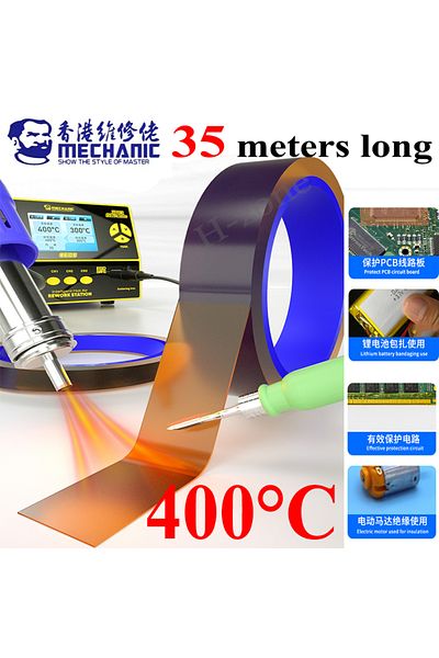 MECHANIC 20mm 400 35m High-temperature Resistant Tape Polyimide Sticker Phone Pcb Circuit Board Batt
