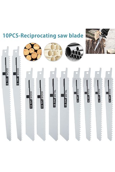 Choice 10Pcs Reciprocating Saw Blades Saber Saw Handsaw Multi Saw Blade For Wood Metal Plastic Pipe Cutt...