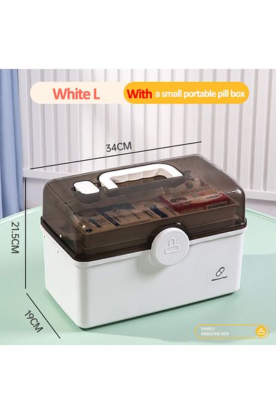 Choice White L 3 Layers Large Capacity Family Medicine Organizer Storage Box Portable First Aid Kit Medicin