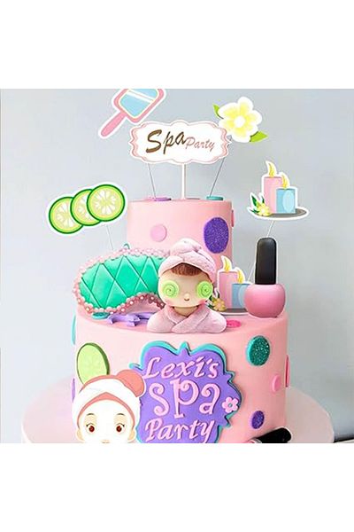 Choice Spa LaVenty Spa Party Cake Topper Spa Party Cake Decoration Eye Mask Cake Topper Spa Party Supplies