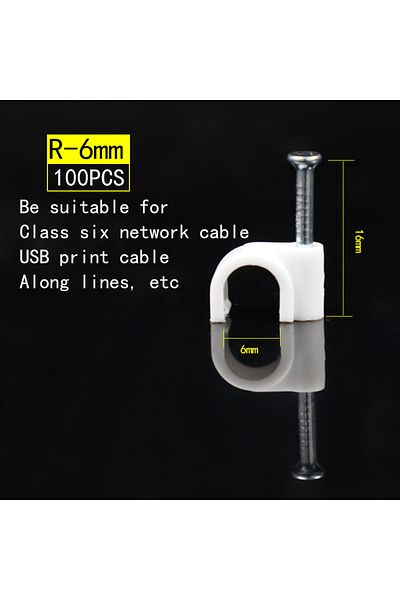 Choice R-6mm-100pcs 100pcs Cable Clips 4/6/8/10mm Cable Wire Clips Nail In Cable Clips Cable Tacks Coaxial