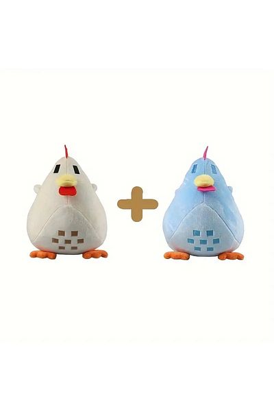 Choice 20cm White and Blue 2pcs Stardew Valley Chicken Pillow Plush Soft Stuffed Animal Toys Cartoon Stard