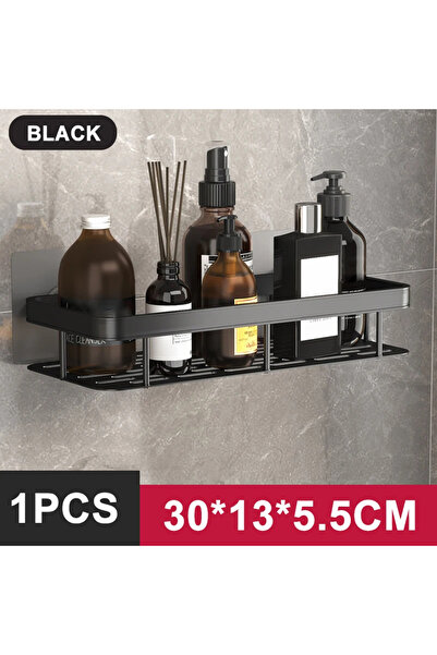 Choice Black 1Square Bathroom Shelf Aluminum Alloy Shampoo Rack Makeup Storag...